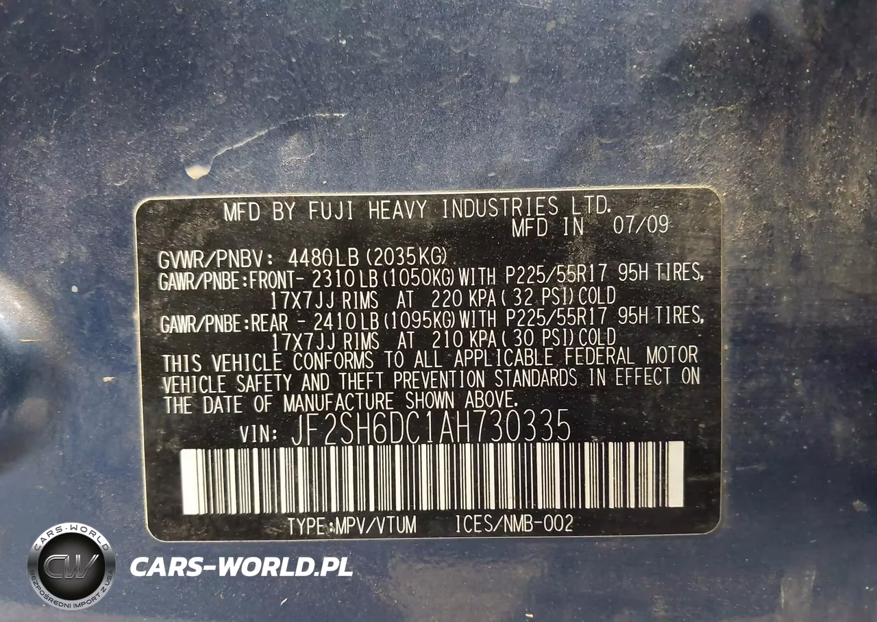 2010 Subaru Forester 2.5X Limited VIN:JF2SH6DC1AH730335 - 9