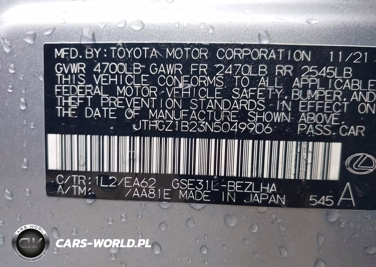 2022 Lexus Is 350 F Sport VIN:JTHGZ1B23N5049906 - 9