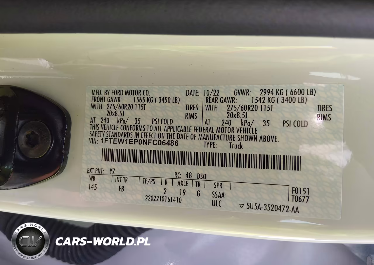 2022 Ford F-150 Xlt VIN:1FTEW1EP0NFC06486 - 9