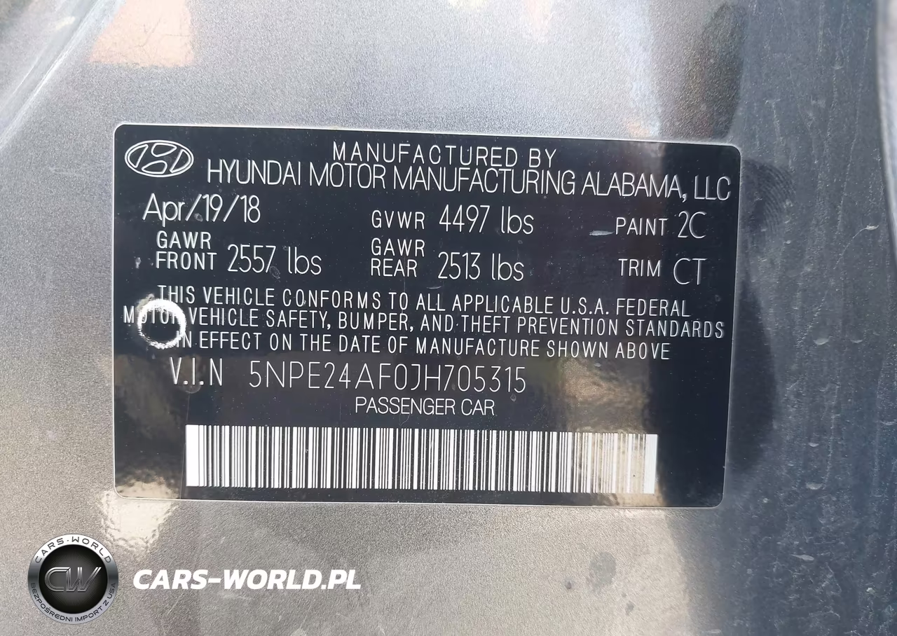 2018 Hyundai Sonata Se VIN:5NPE24AF0JH705315 - 9
