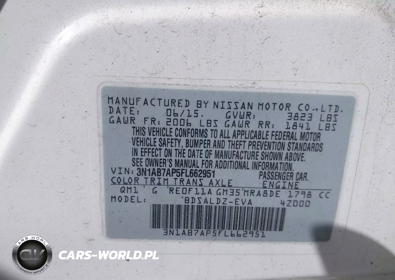 2015 Nissan Sentra Fe+ S-S-Sl-Sr-Sv VIN:3N1AB7AP5FL662951 - 9