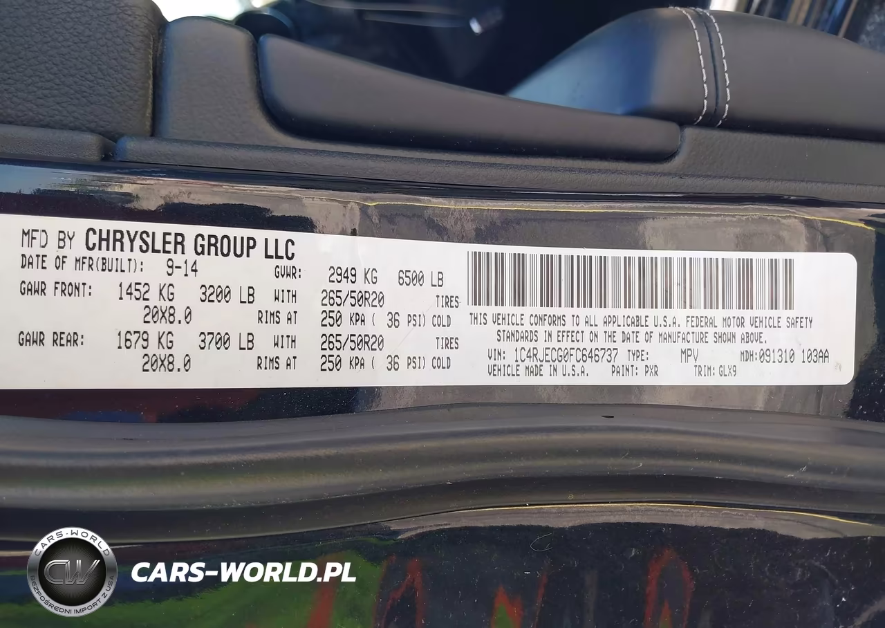 2015 Jeep Grand Cherokee Overland VIN:1C4RJECG0FC646737 - 9