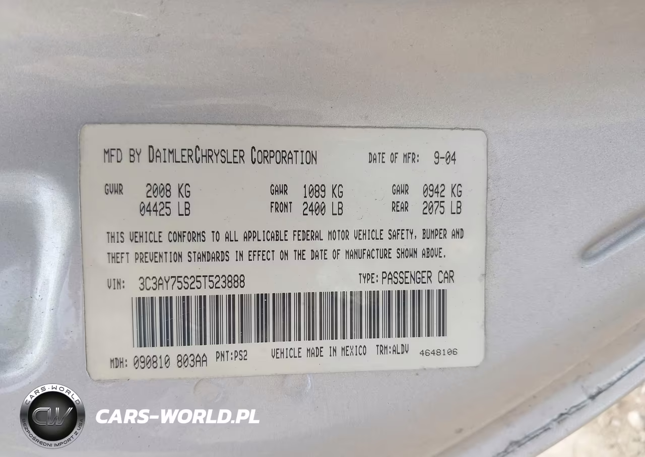 2005 Chrysler Pt Cruiser Gt VIN:3C3AY75S25T523888 - 9