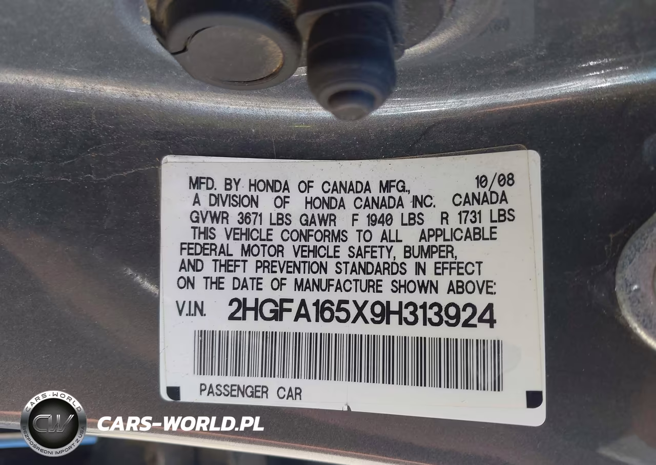 2009 Honda Civic Lx VIN:2HGFA165X9H313924 - 9