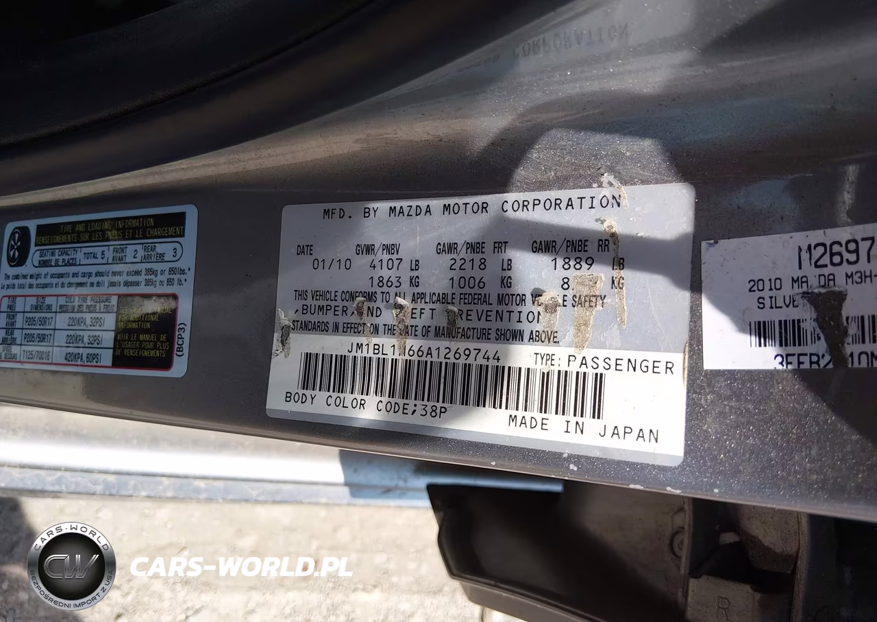 2010 Mazda Mazda3 S Sport VIN:JM1BL1H66A1269744 - 9