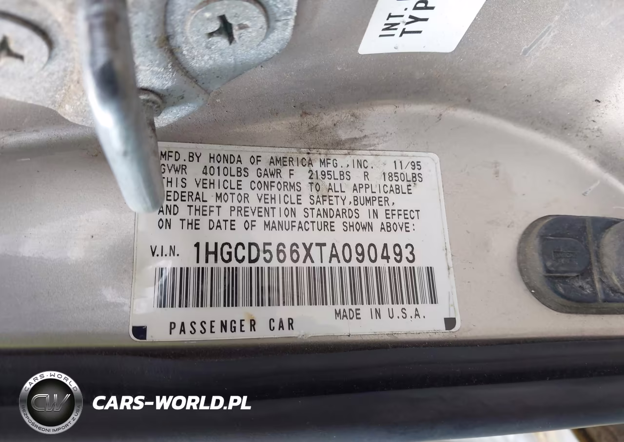 1996 Honda Accord Ex VIN:1HGCD566XTA090493 - 9