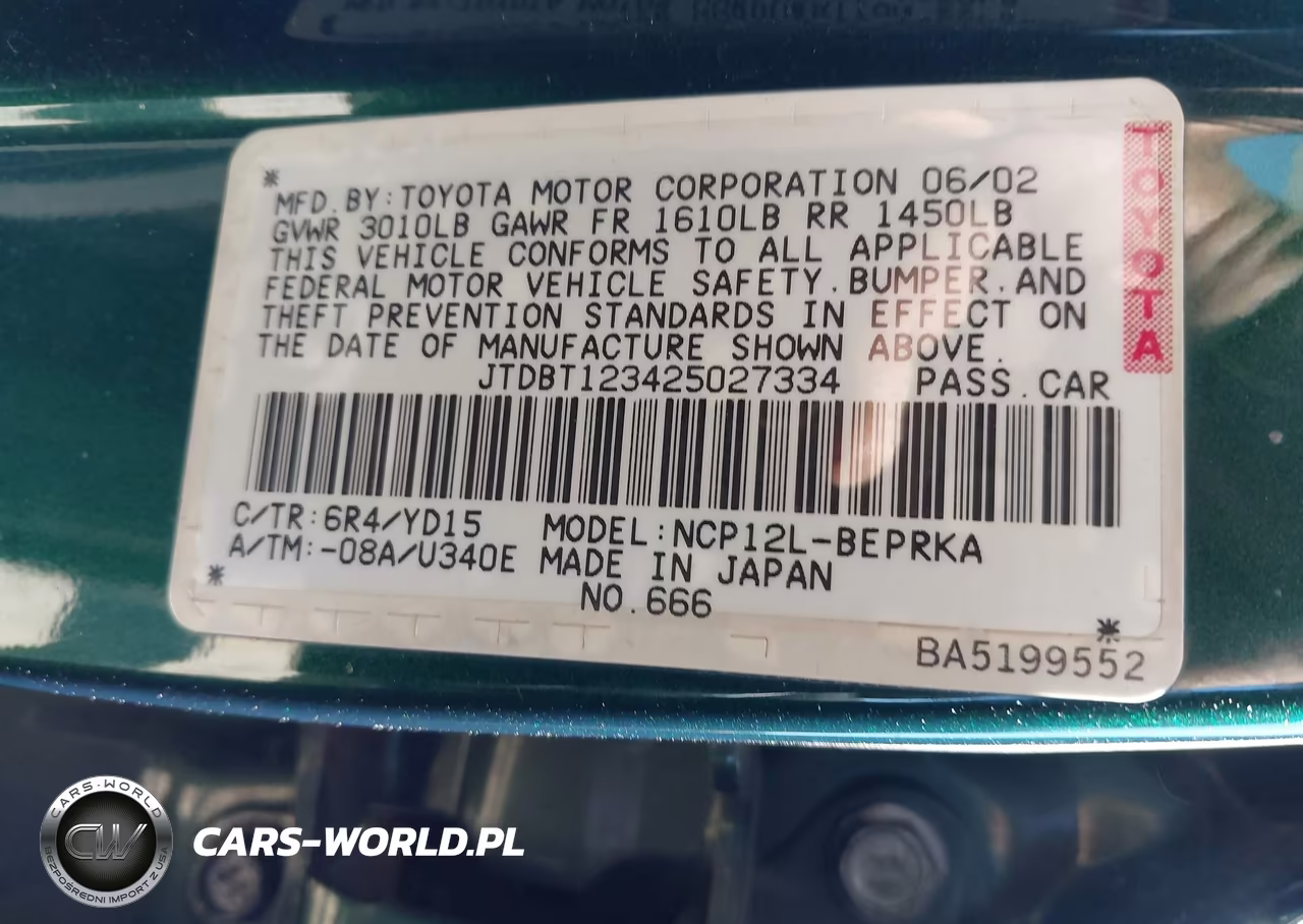 2002 Toyota Echo VIN:JTDBT123425027334 - 9