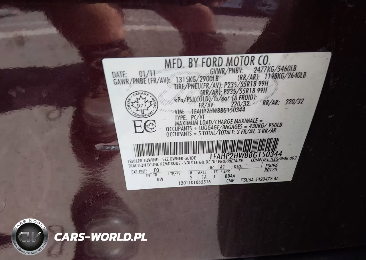2011 Ford Taurus Sel VIN:1FAHP2HW8BG150344 - 9