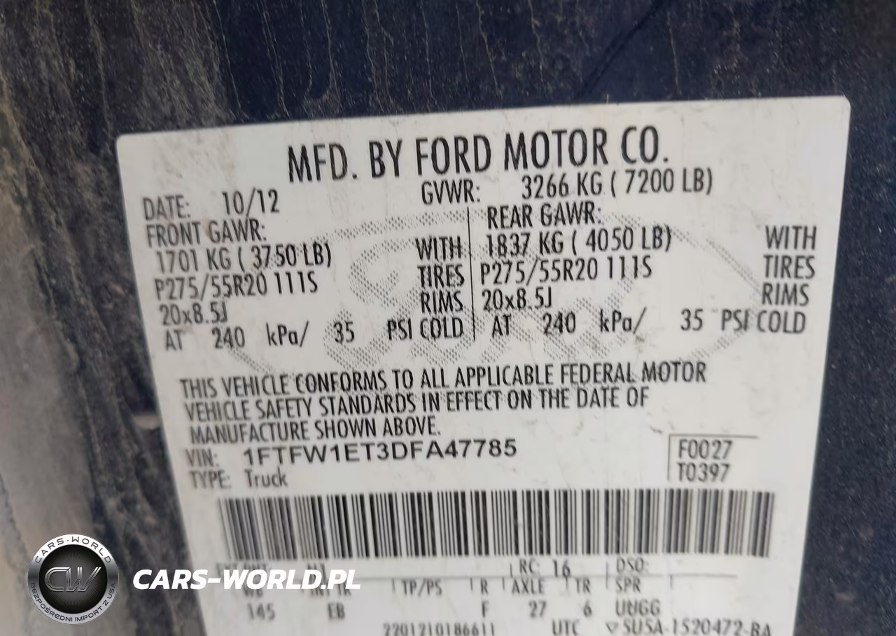 2013 Ford F-150 Lariat VIN:1FTFW1ET3DFA47785 - 9