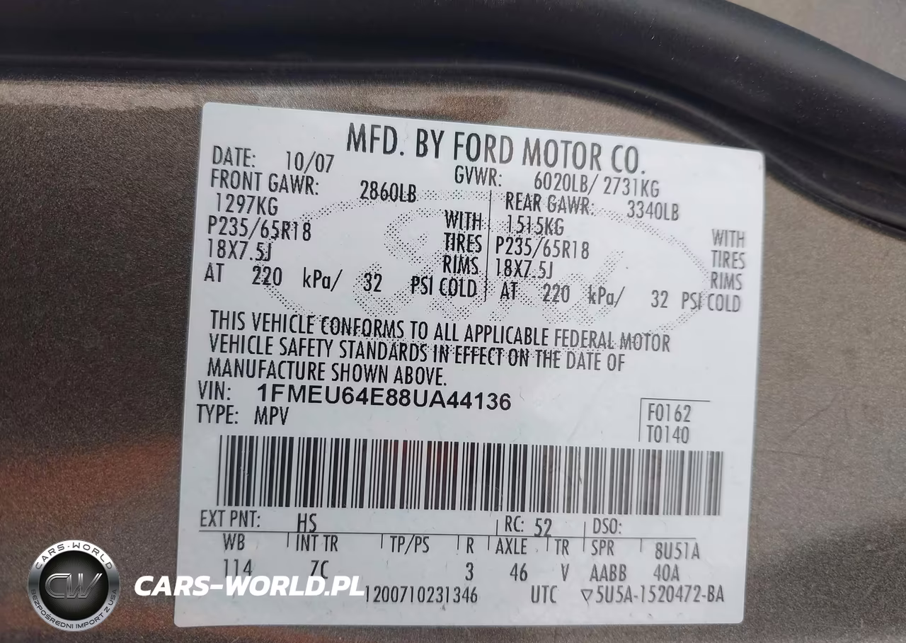 2008 Ford Explorer Eddie Bauer VIN:1FMEU64E88UA44136 - 9