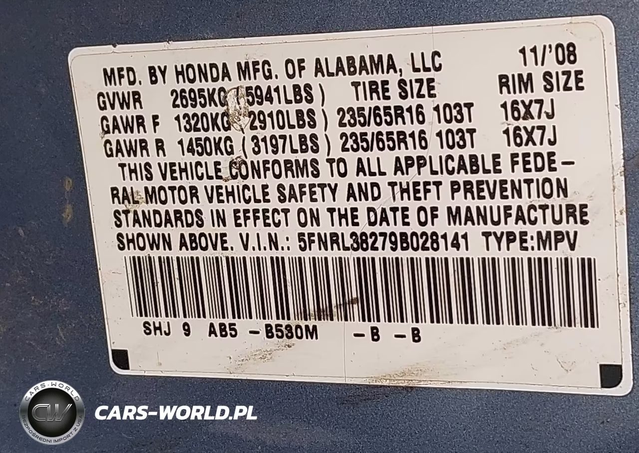 2009 Honda Odyssey Lx VIN:5FNRL38279B028141 - 9
