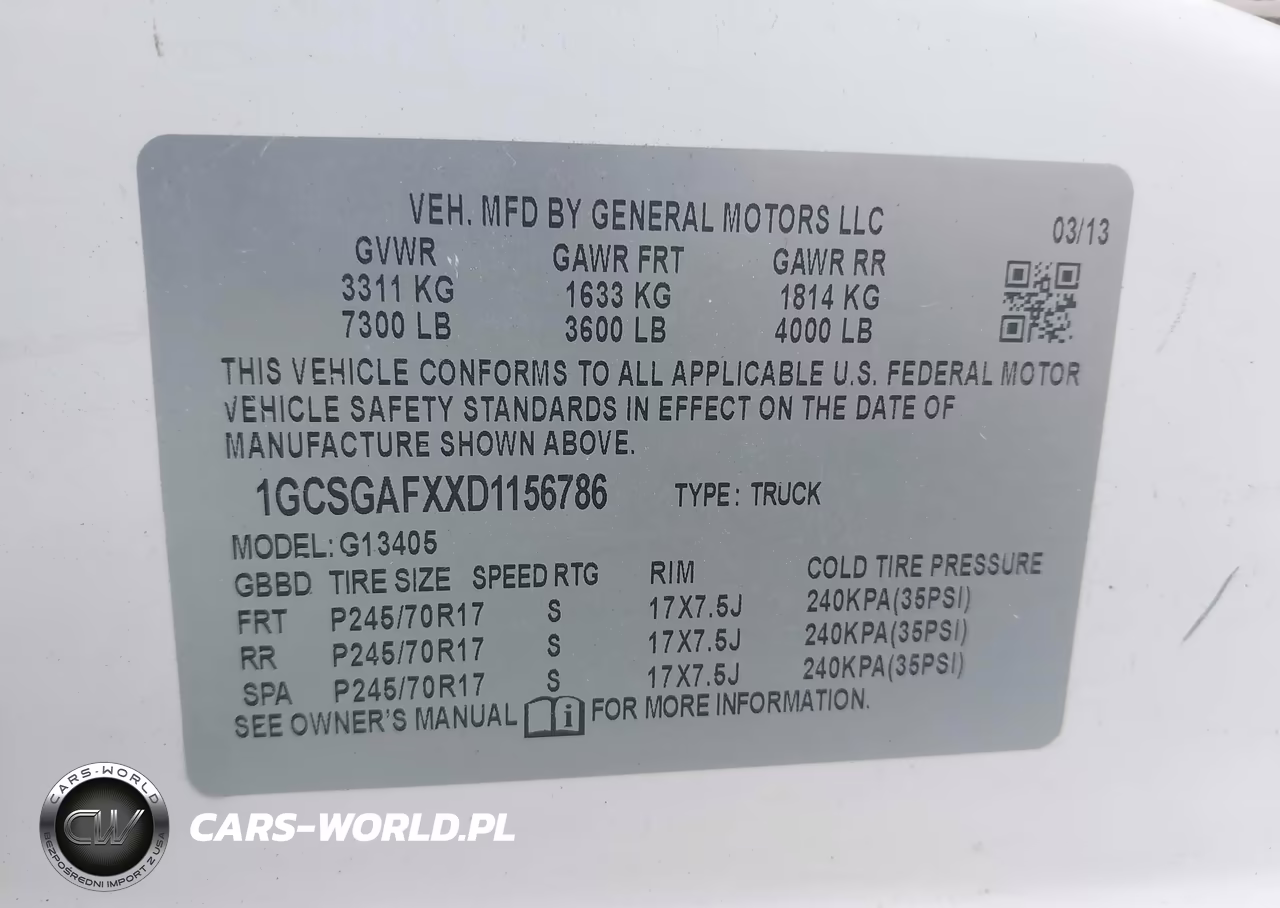 2013 Chevrolet Express 1500 Work Van VIN:1GCSGAFXXD1156786 - 9