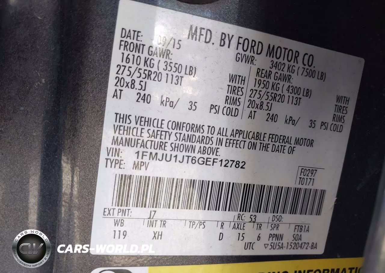 2016 Ford Expedition Xlt VIN:1FMJU1JT6GEF12782 - 9