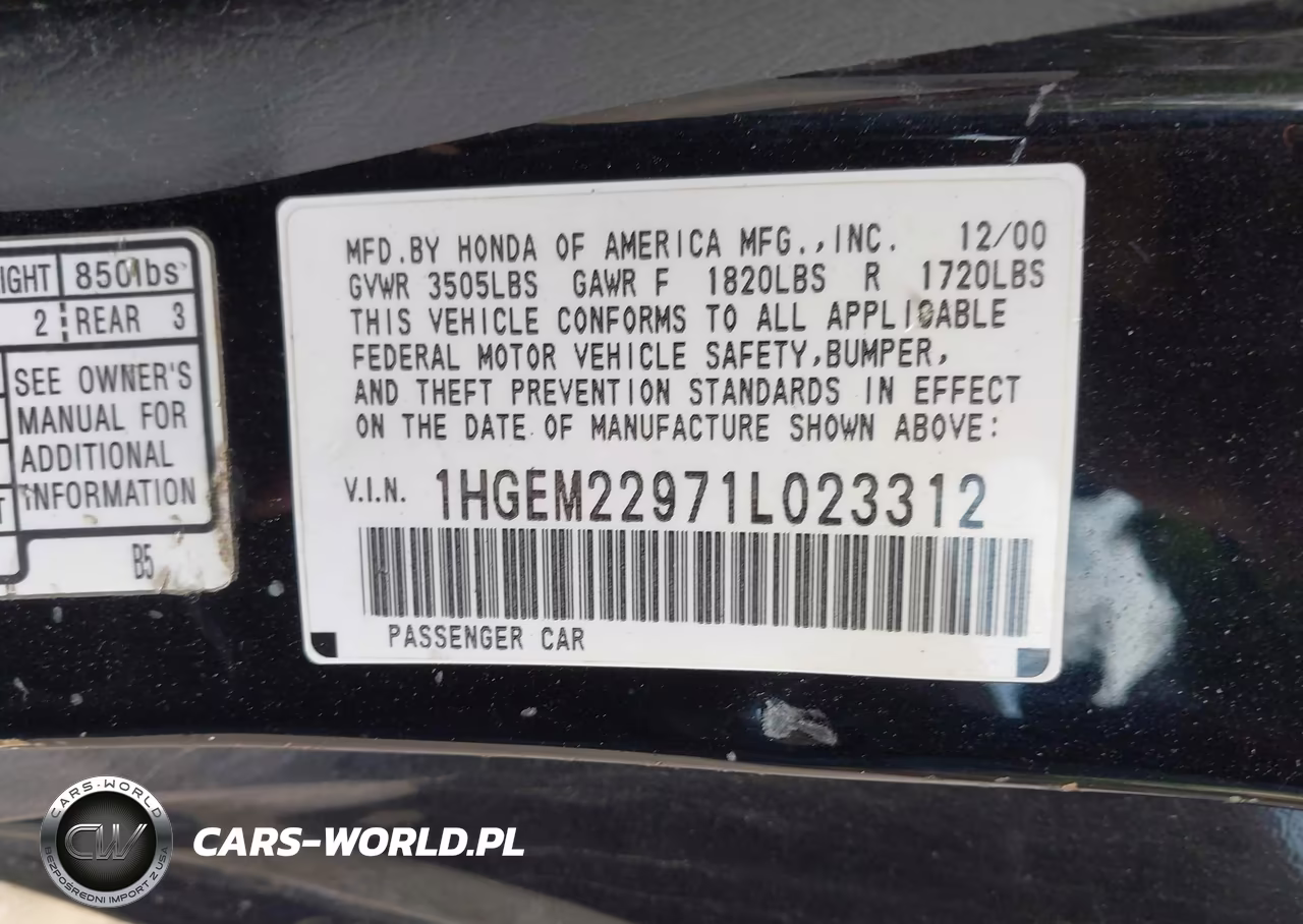 2001 Honda Civic Ex VIN:1HGEM22971L023312 - 9