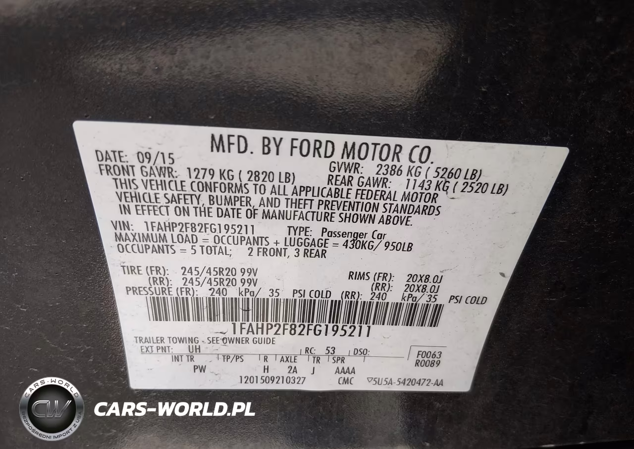 2015 Ford Taurus Limited VIN:1FAHP2F82FG195211 - 9