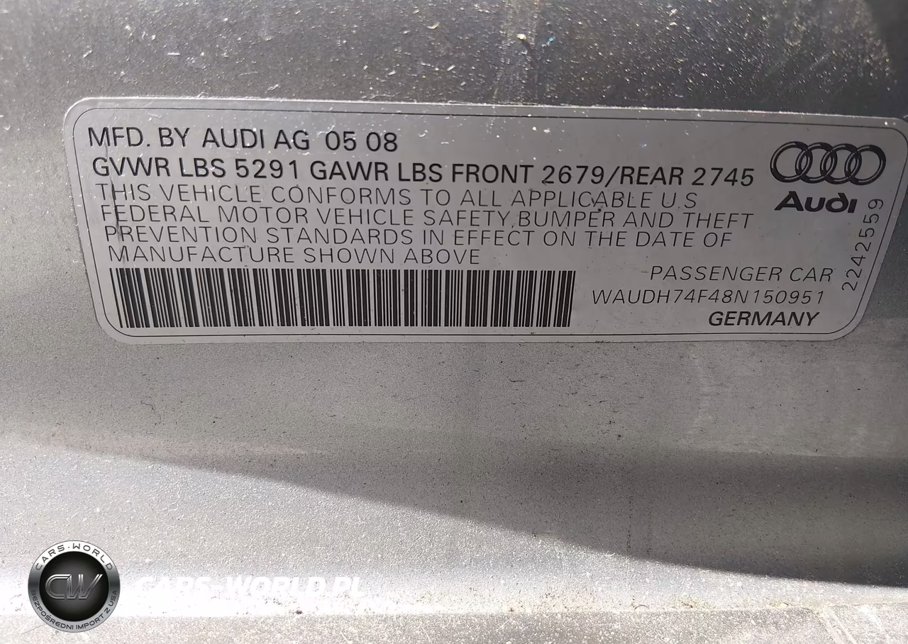 2008 Audi A6 3.2 VIN:WAUDH74F48N150951 - 9