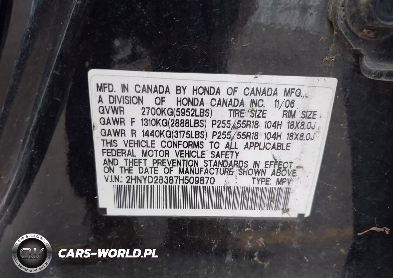 2007 Acura Mdx Technology Package VIN:2HNYD28387H509870 - 9