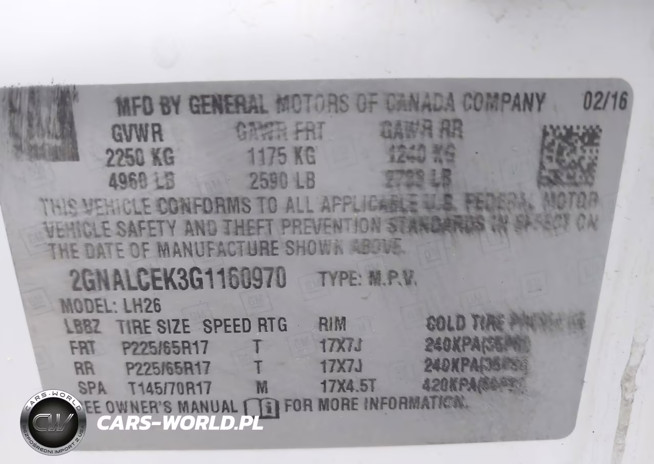 2016 Chevrolet Equinox Lt VIN:2GNALCEK3G1160970 - 9