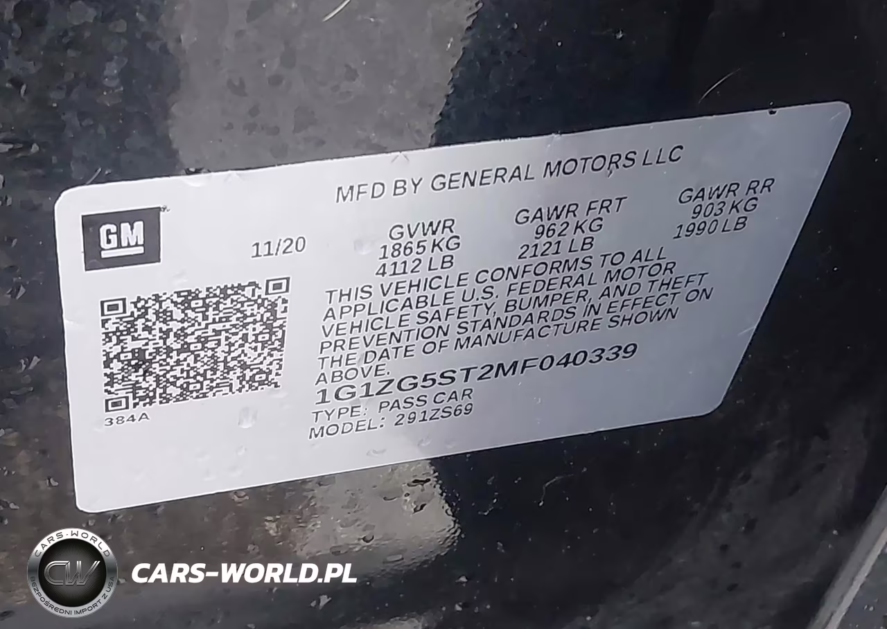 2021 Chevrolet Malibu Fwd Rs VIN:1G1ZG5ST2MF040339 - 9
