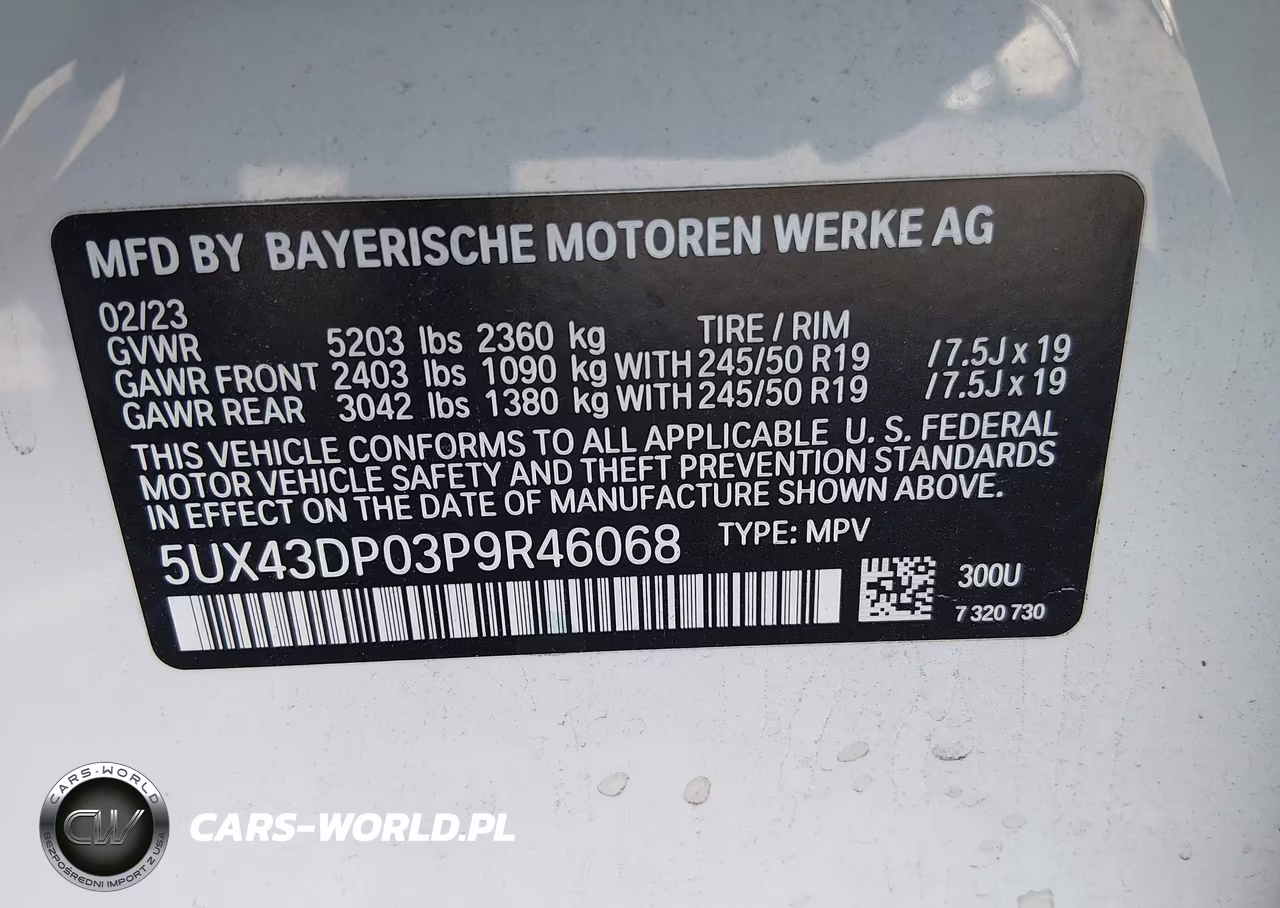 2023 BMW X3 Sdrive30I VIN:5UX43DP03P9R46068 - 9