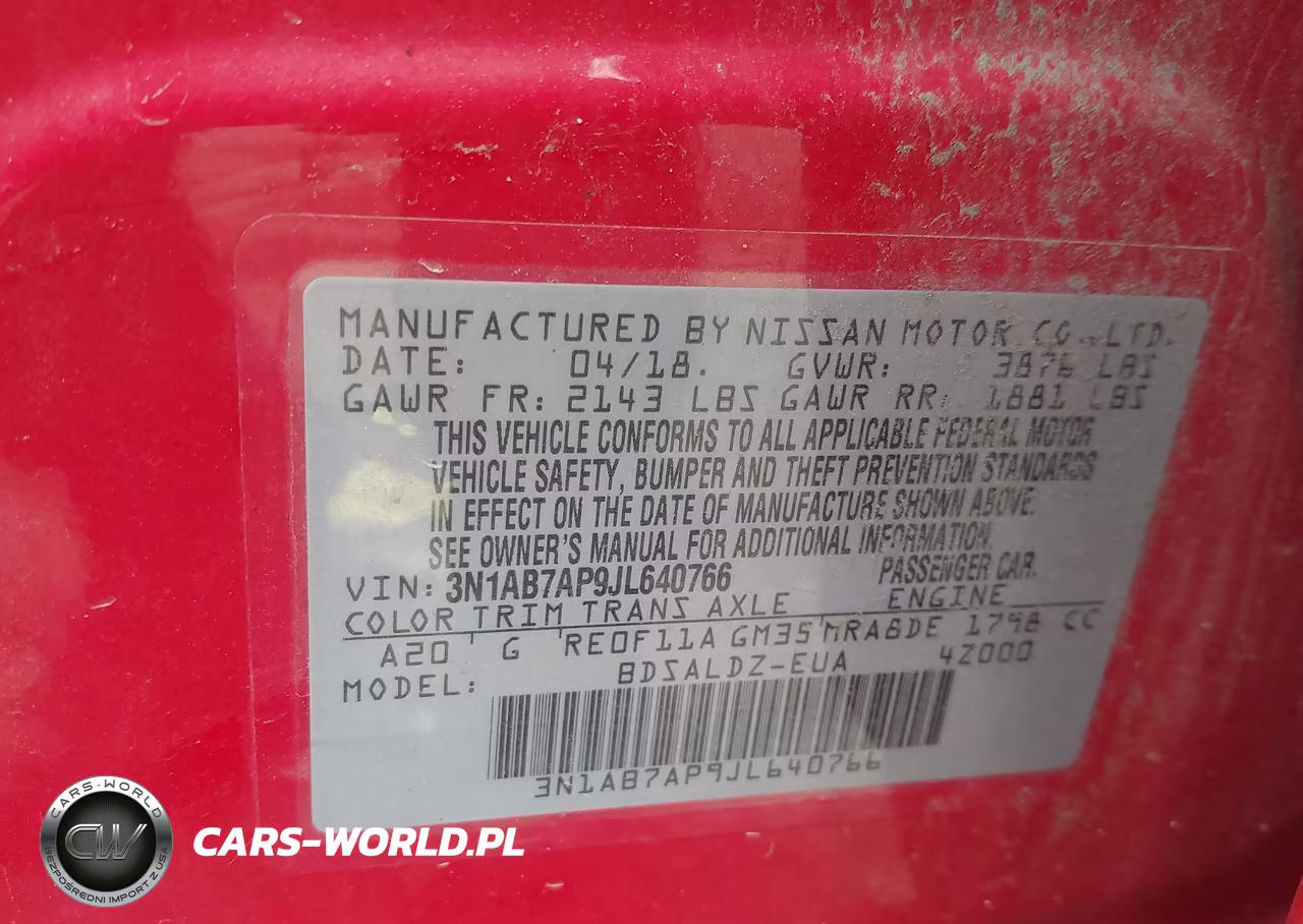 2018 Nissan Sentra Sv VIN:3N1AB7AP9JL640766 - 9