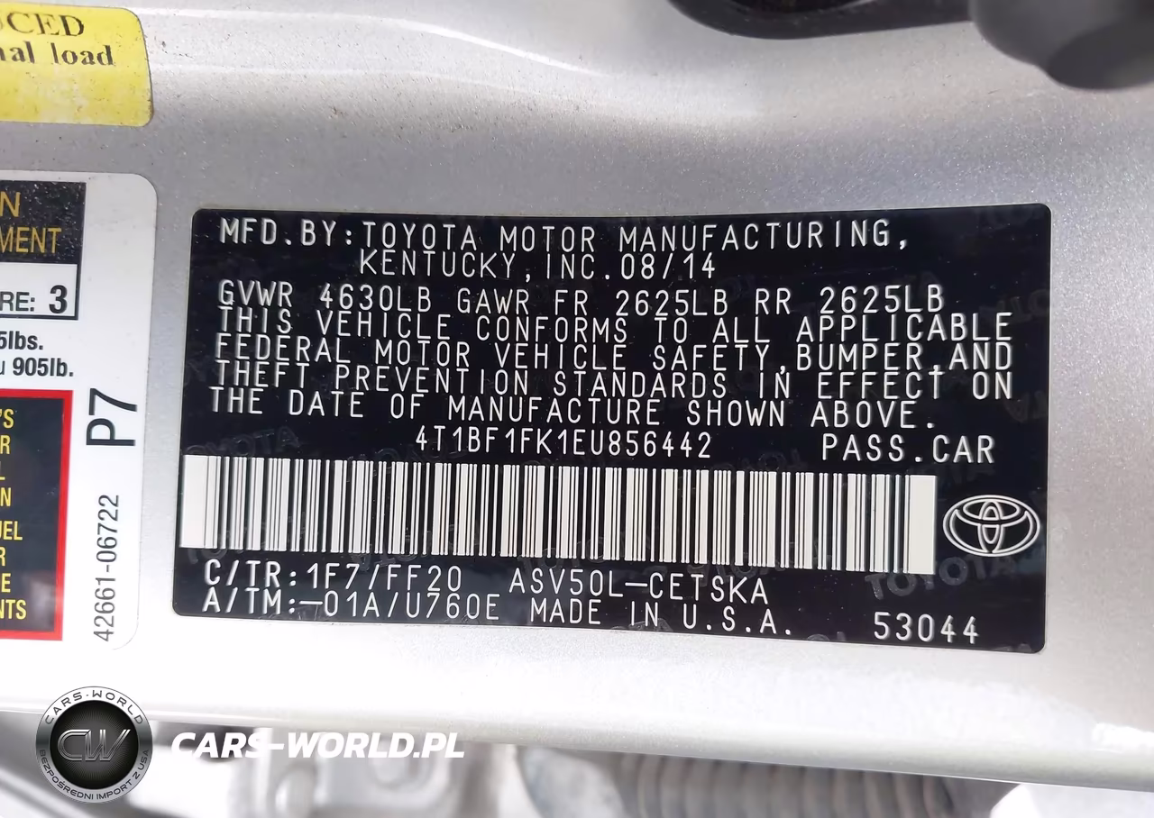 2014 Toyota Camry Se VIN:4T1BF1FK1EU856442 - 9