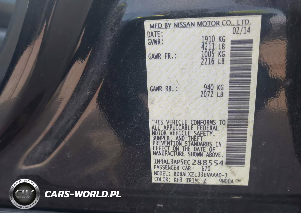 2014 Nissan Altima 2.5 Sl VIN:1N4AL3AP5EC288554 - 9