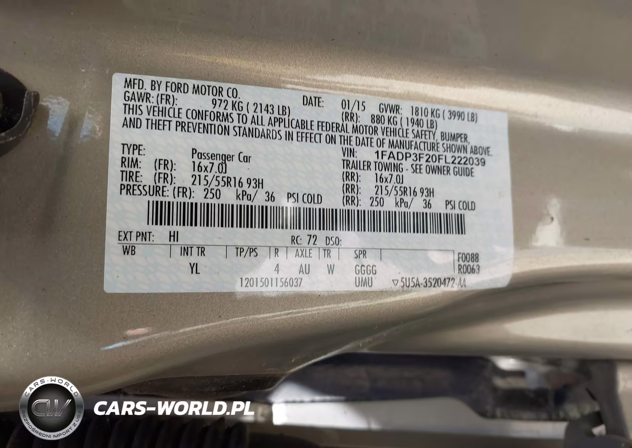 2015 Ford Focus Se VIN:1FADP3F20FL222039 - 9