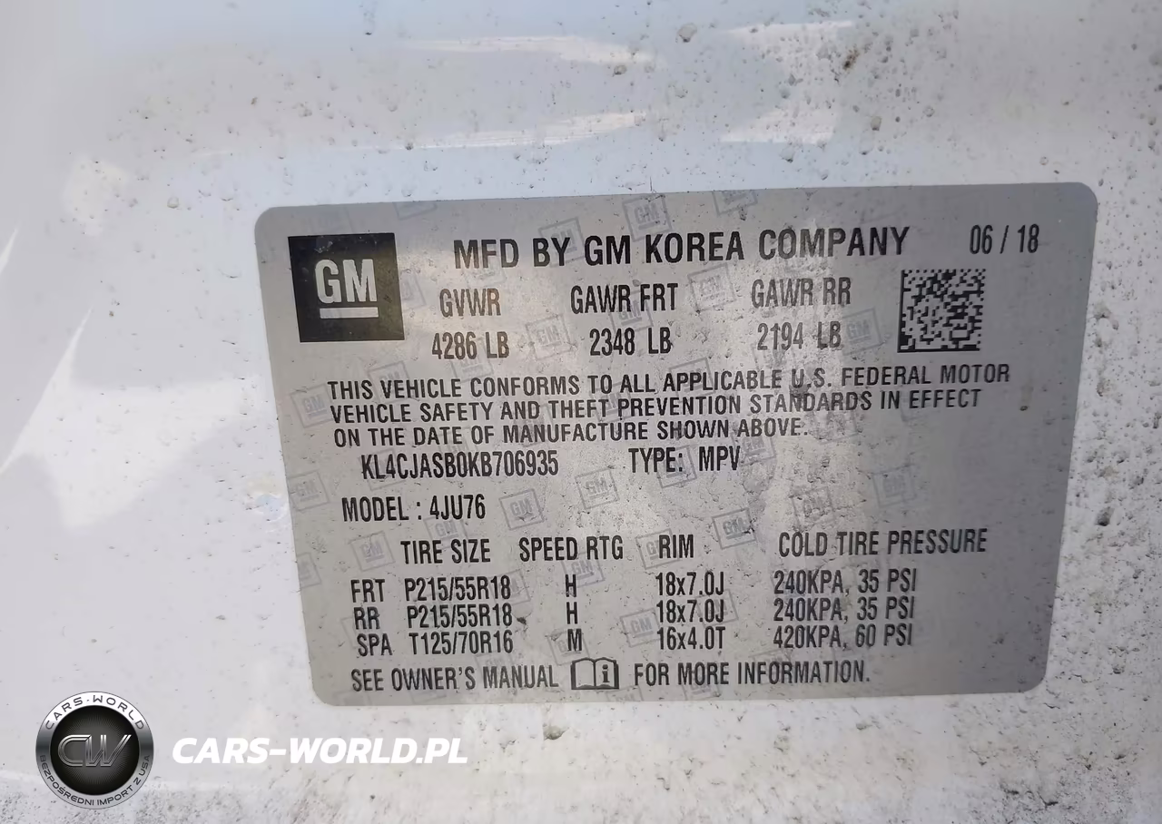 2019 Buick Encore Fwd Preferred VIN:KL4CJASB0KB706935 - 9