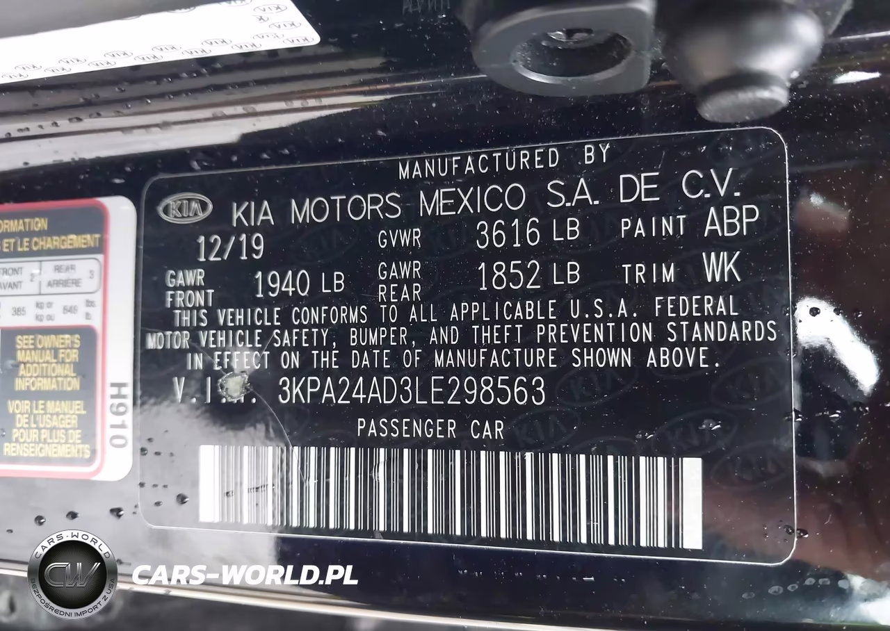 2020 Kia Rio S VIN:3KPA24AD3LE298563 - 9