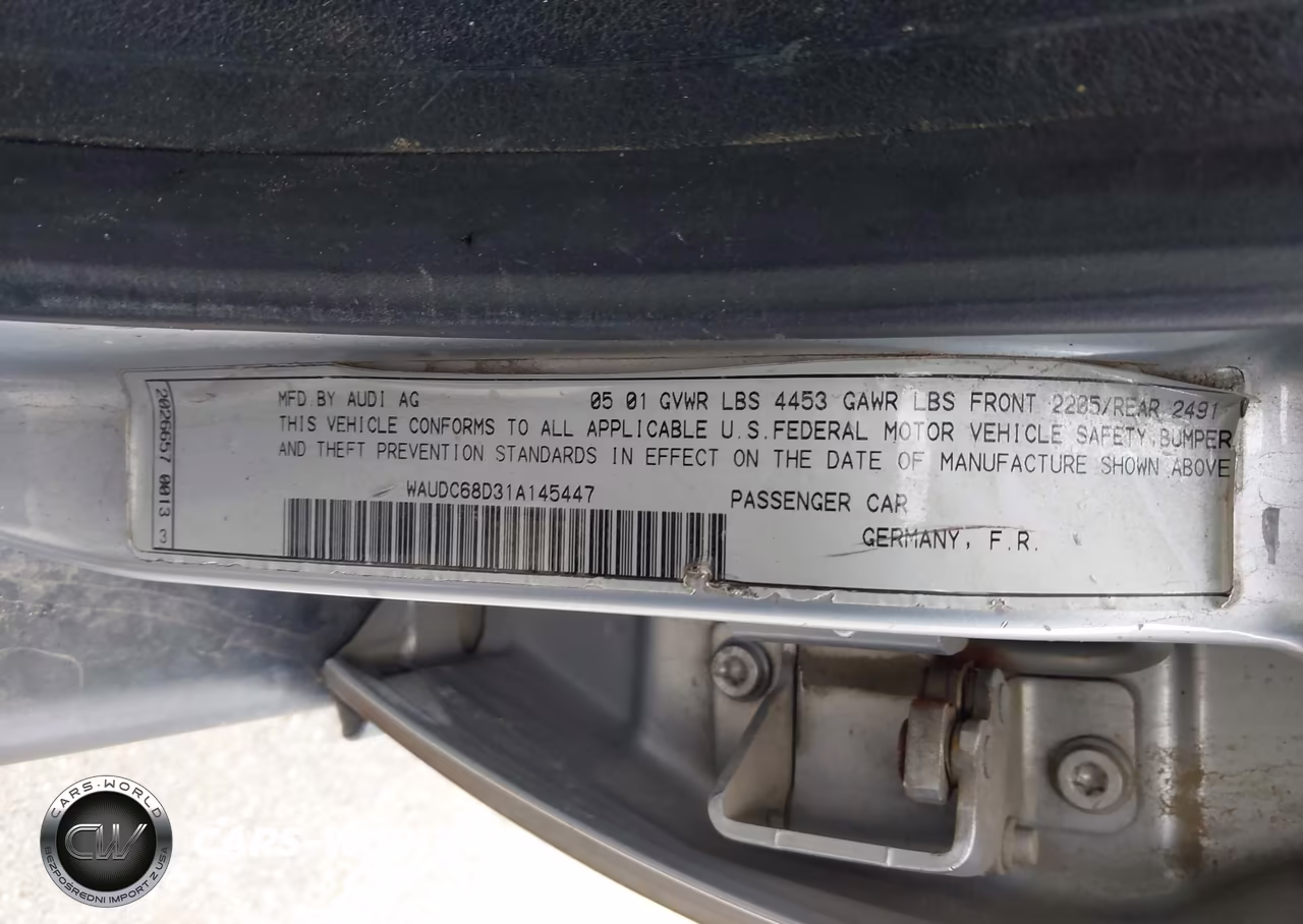2001 Audi A4 1.8 T VIN:WAUDC68D31A145447 - 9