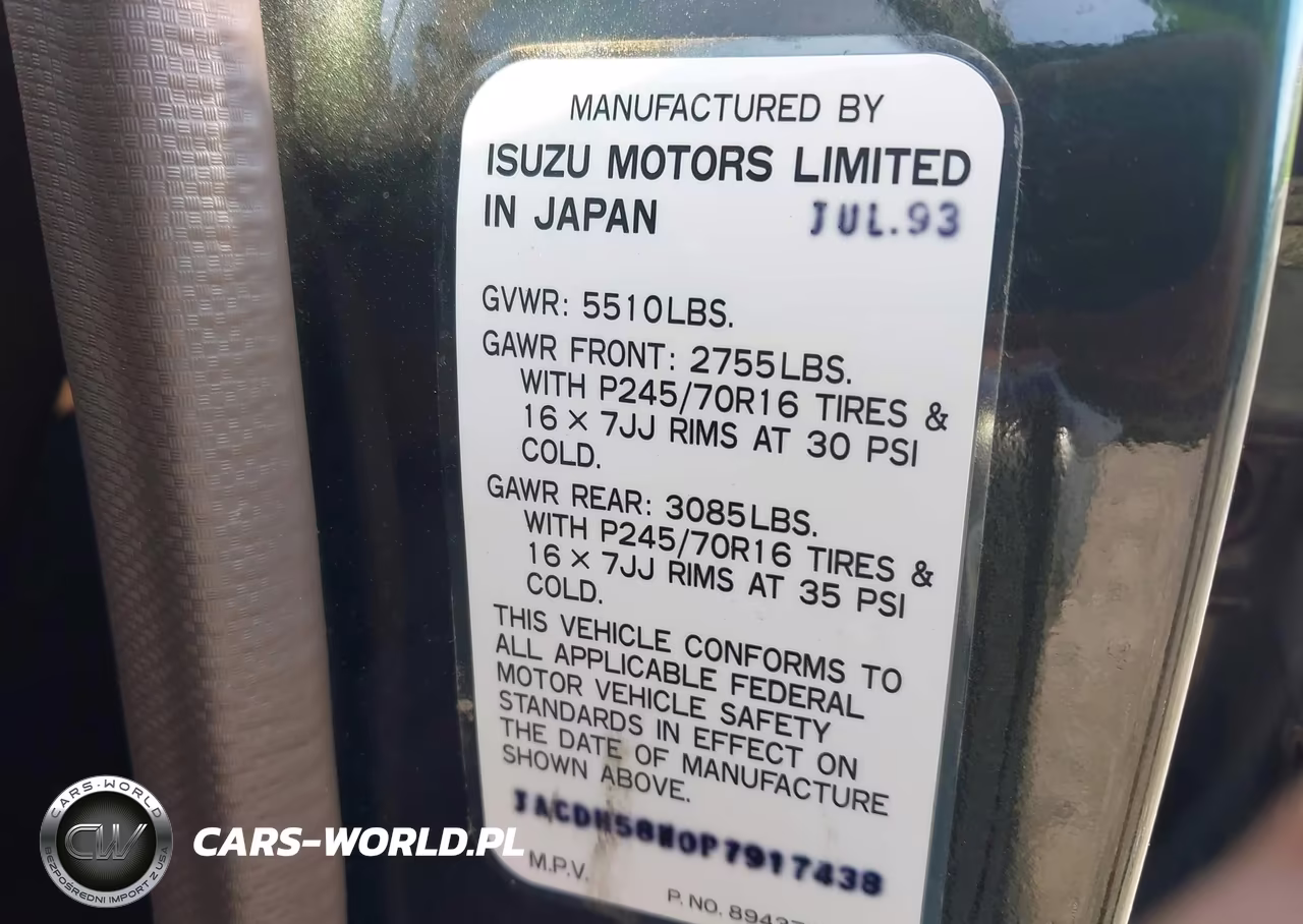 1993 Isuzu Trooper Ls VIN:JACDH58W0P7917438 - 9
