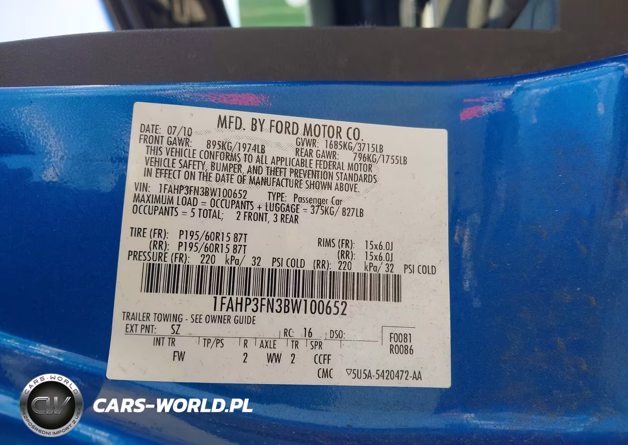 2011 Ford Focus Se VIN:1FAHP3FN3BW100652 - 9