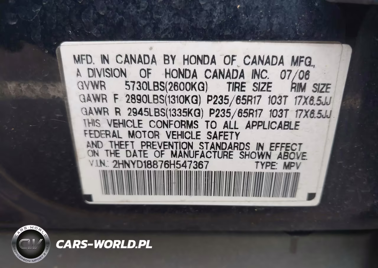 2006 Acura Mdx VIN:2HNYD18876H547367 - 9