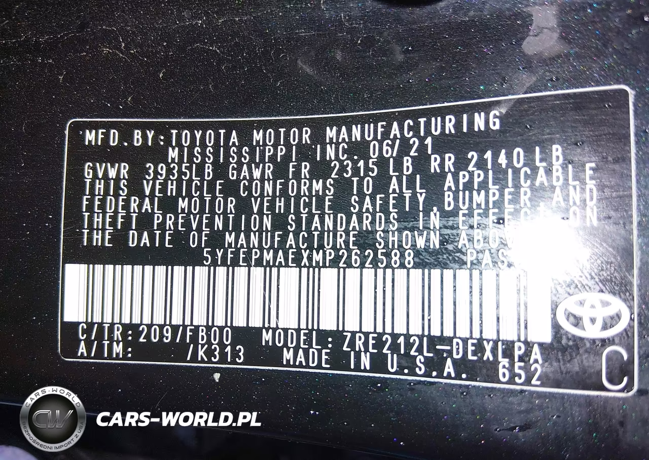 2021 Toyota Corolla Le VIN:5YFEPMAEXMP262588 - 9