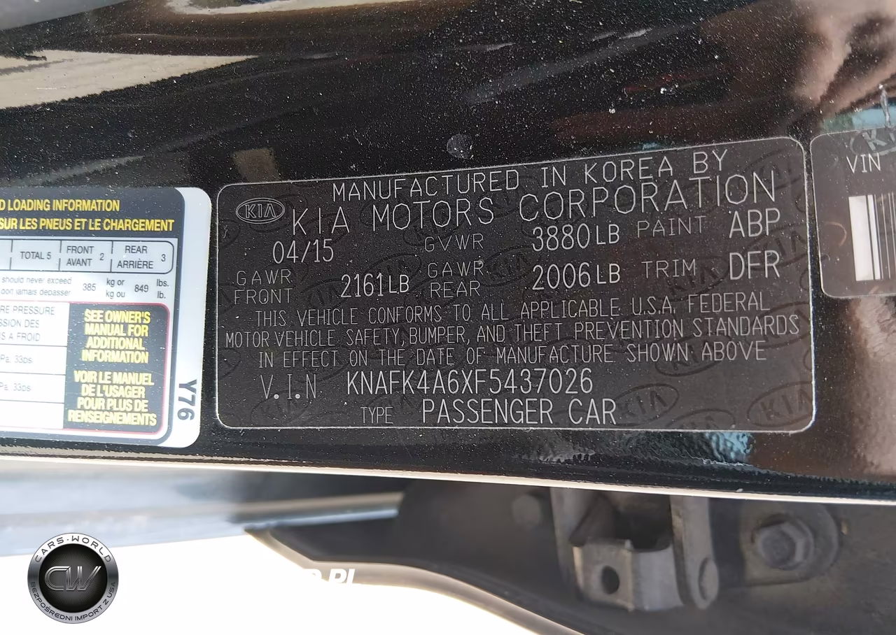2015 Kia Forte Lx VIN:KNAFK4A6XF5437026 - 9