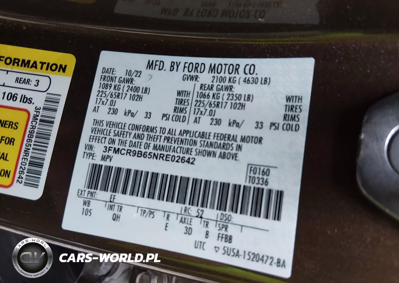2022 Ford Bronco Sport Big Bend VIN:3FMCR9B65NRE02642 - 9