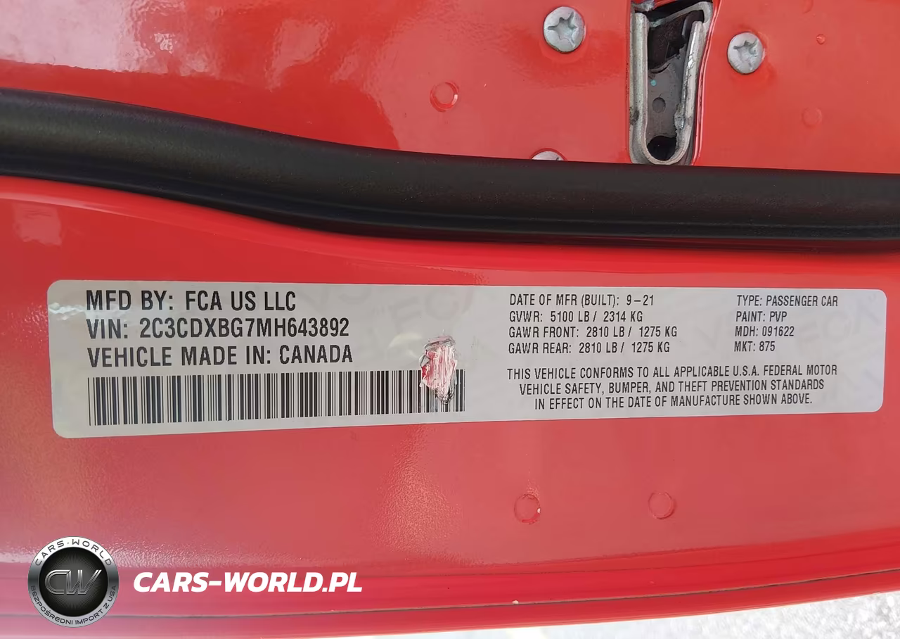 2021 Dodge Charger Sxt Rwd VIN:2C3CDXBG7MH643892 - 9