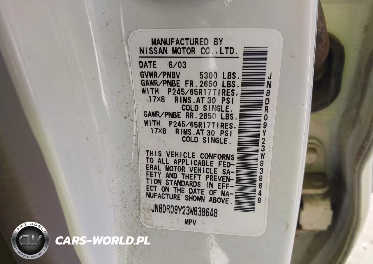 2003 Nissan Pathfinder Le VIN:JN8DR09Y23W838648 - 9