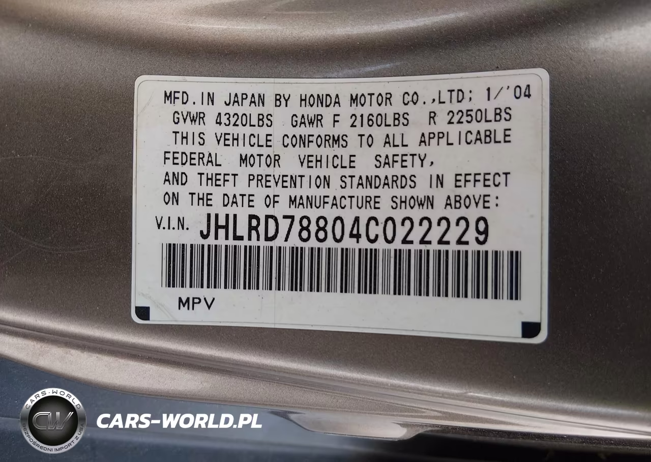 2004 Honda Cr-V Ex VIN:JHLRD78804C022229 - 9