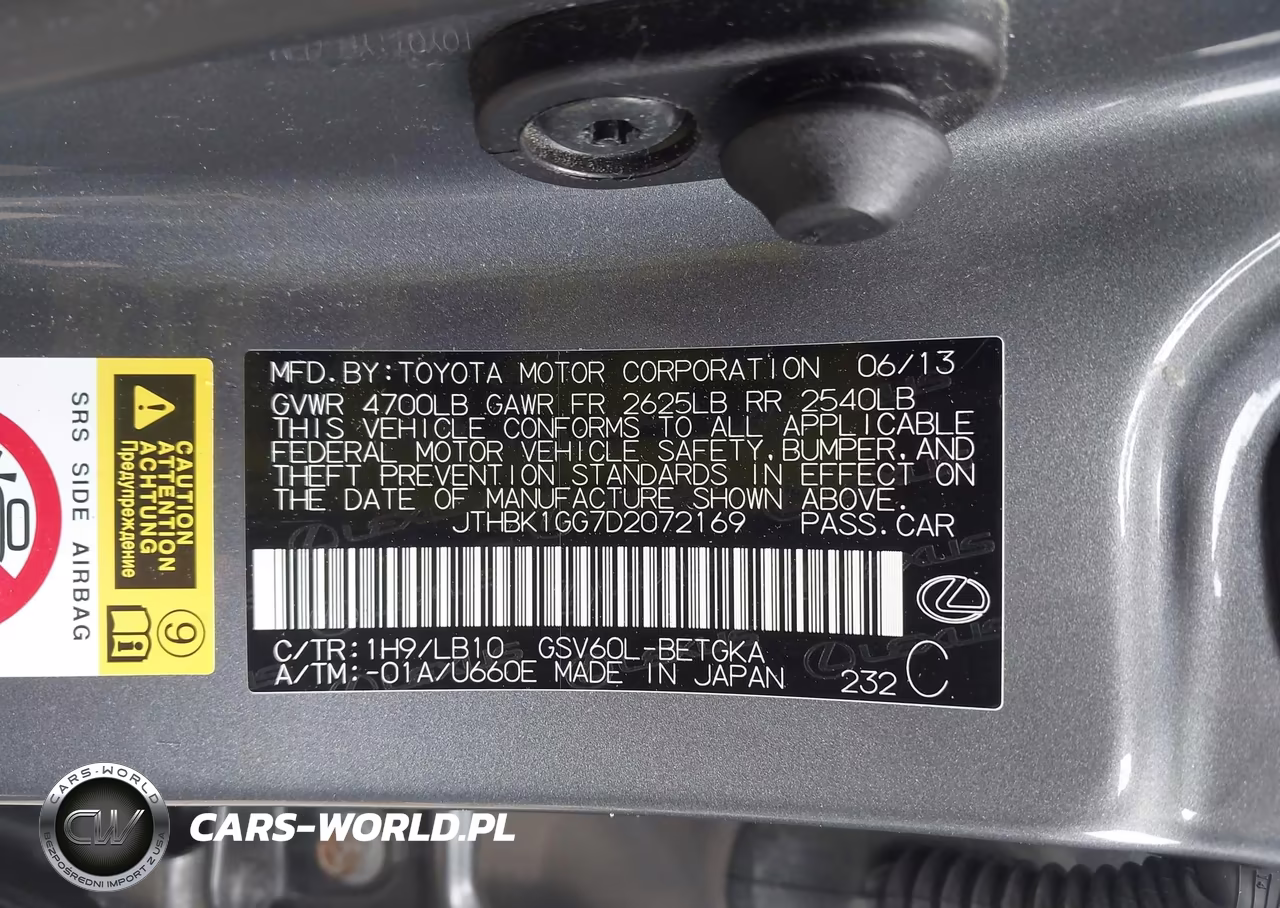 2013 Lexus Es 350 VIN:JTHBK1GG7D2072169 - 9