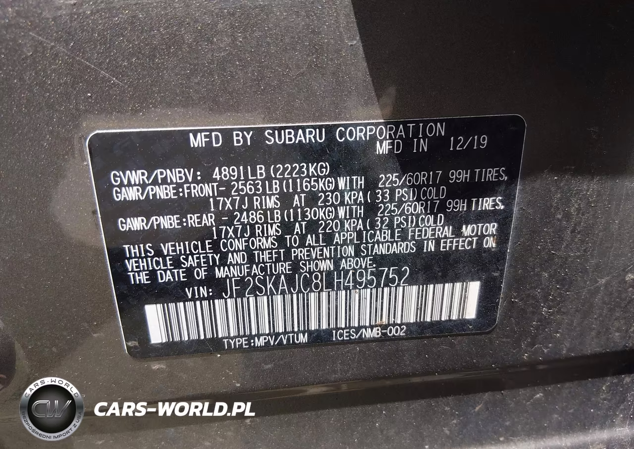 2020 Subaru Forester Premium VIN:JF2SKAJC8LH495752 - 9