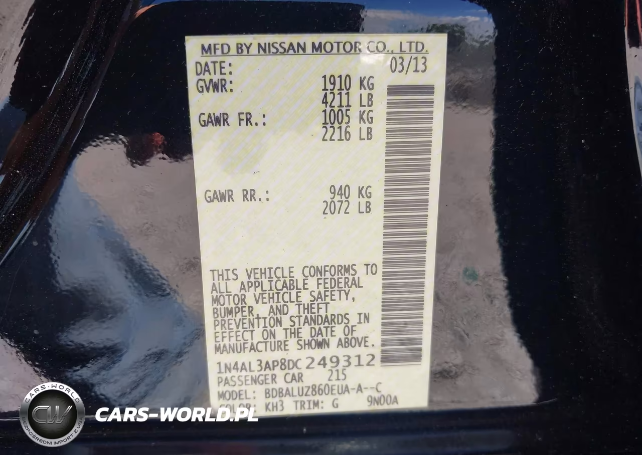 2013 Nissan Altima 2.5 Sv VIN:1N4AL3AP8DC249312 - 9