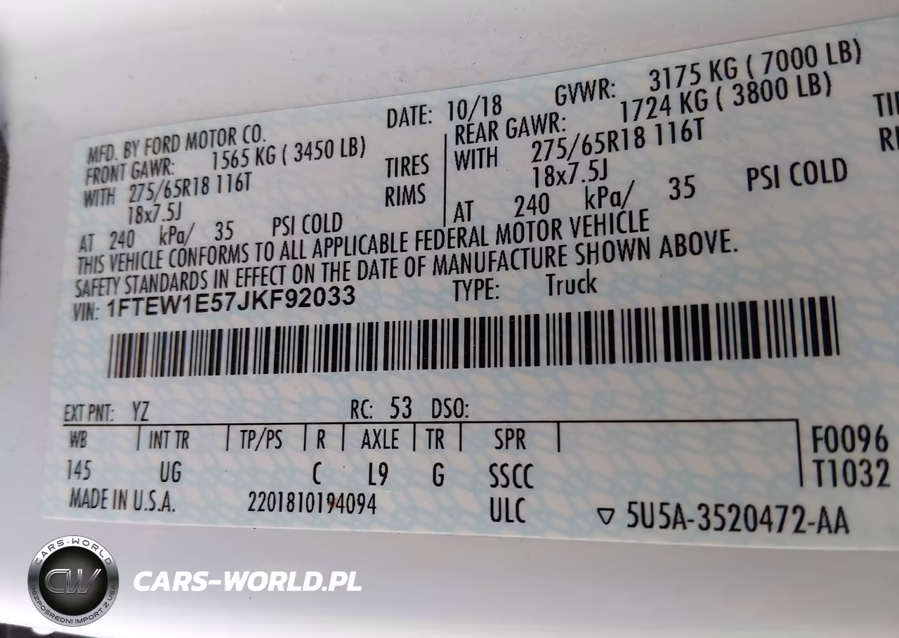 2018 Ford F-150 Xlt VIN:1FTEW1E57JKF92033 - 9