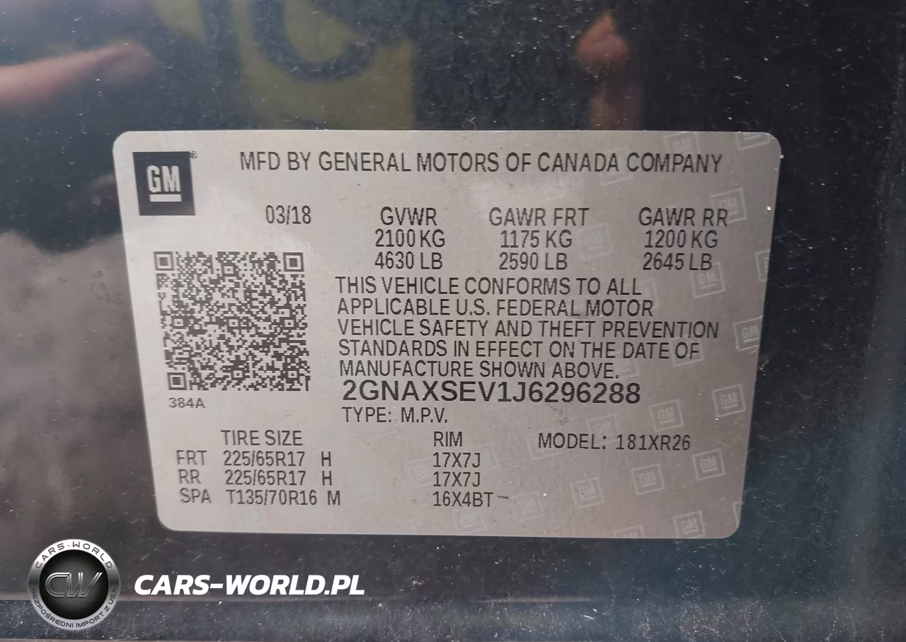 2018 Chevrolet Equinox Lt VIN:2GNAXSEV1J6296288 - 9
