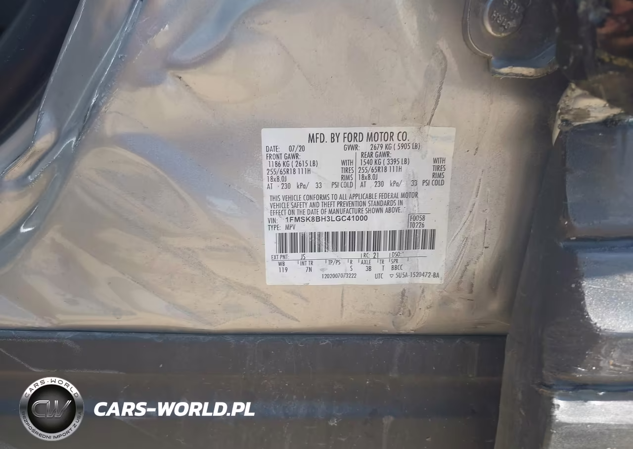 2020 Ford Explorer VIN:1FMSK8BH3LGC41000 - 9