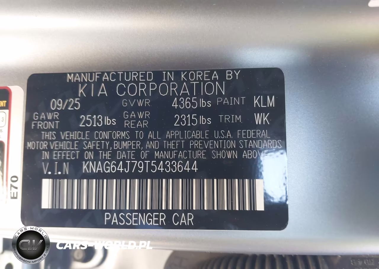 2026 Kia K5 Gt-Line Fwd VIN:KNAG64J79T5433644 - 9