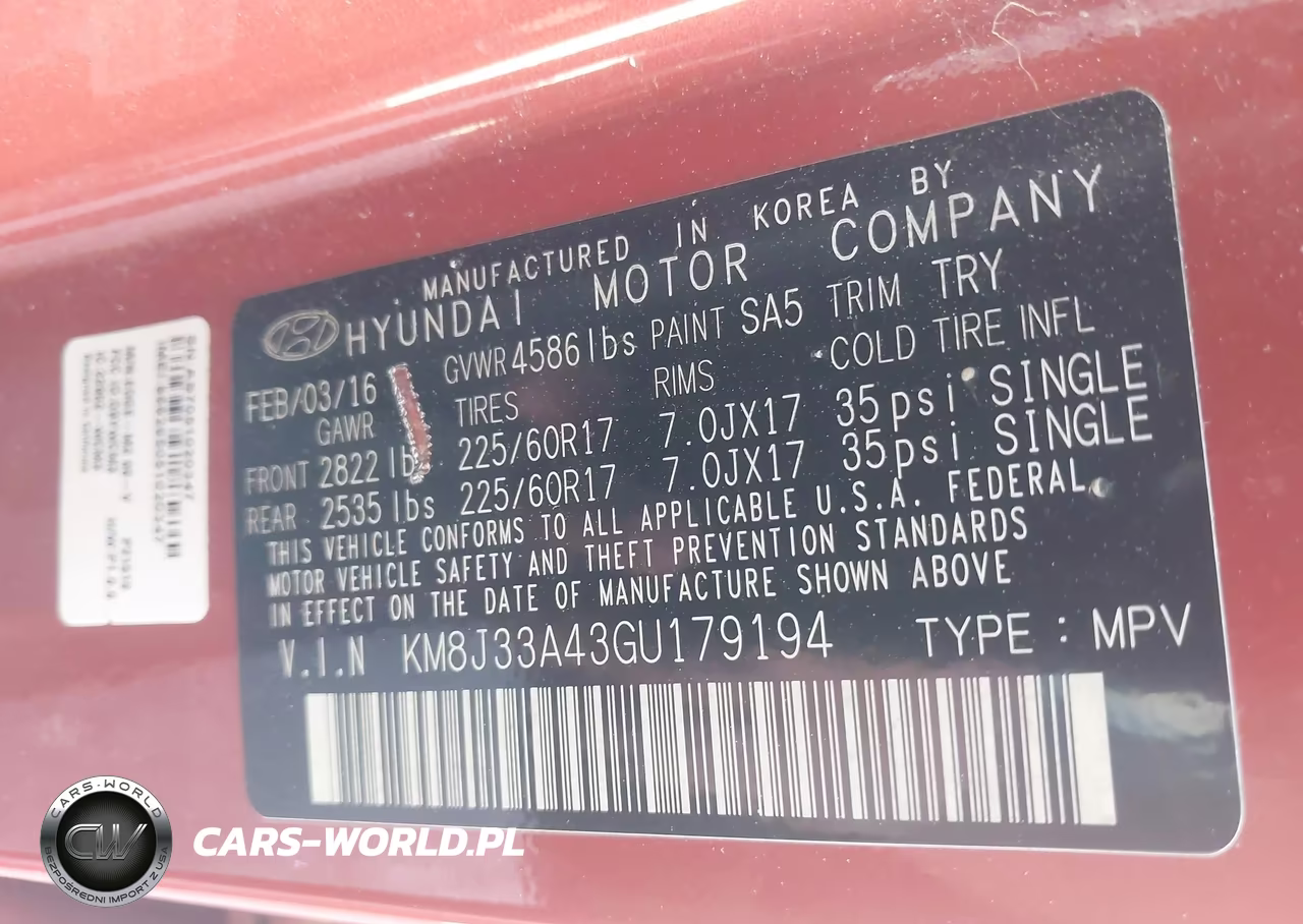 2016 Hyundai Tucson Se VIN:KM8J33A43GU179194 - 9