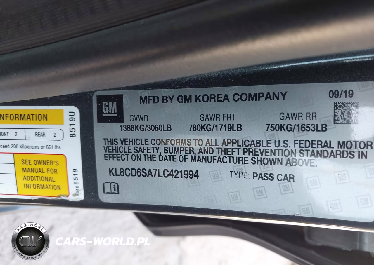 2020 Chevrolet Spark Fwd 1Lt Automatic VIN:KL8CD6SA7LC421994 - 9