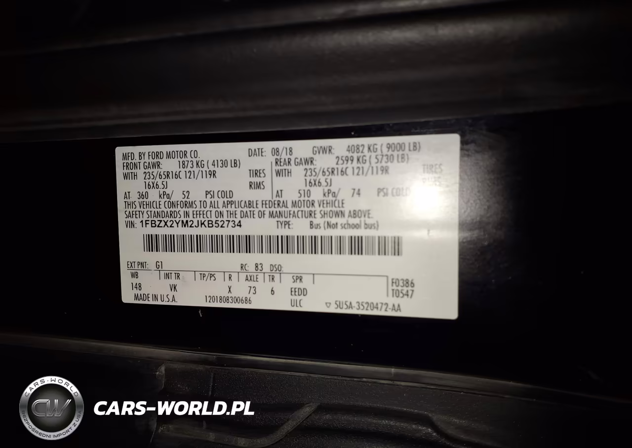 2018 Ford Transit-350 Xl VIN:1FBZX2YM2JKB52734 - 9